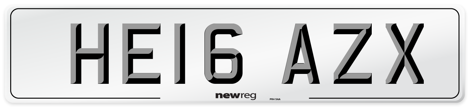 HE16 AZX Number Plate from New Reg